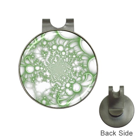 Green Abstract Fractal Background Texture Hat Clips with Golf Markers from ArtsNow.com Front