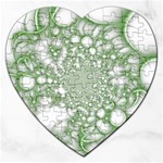 Green Abstract Fractal Background Texture Jigsaw Puzzle (Heart)
