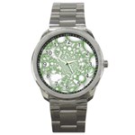 Green Abstract Fractal Background Texture Sport Metal Watch