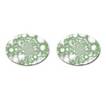 Green Abstract Fractal Background Texture Cufflinks (Oval)