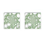 Green Abstract Fractal Background Texture Cufflinks (Square)