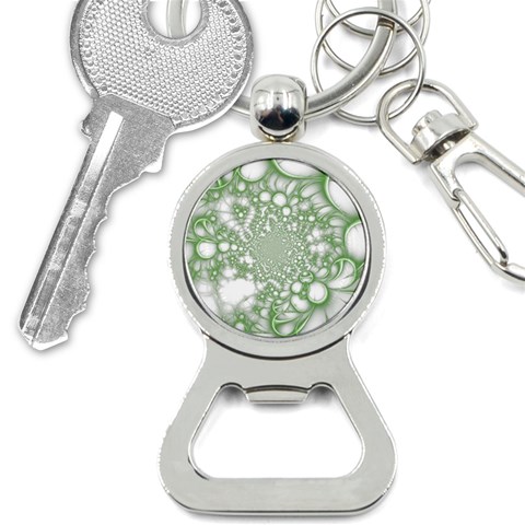 Green Abstract Fractal Background Texture Bottle Opener Key Chain from ArtsNow.com Front