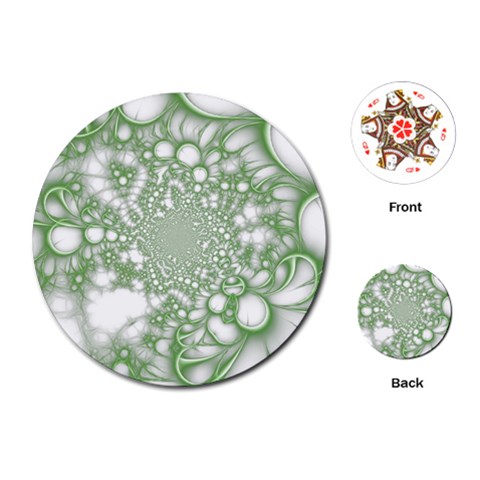 Green Abstract Fractal Background Texture Playing Cards Single Design (Round) from ArtsNow.com Front