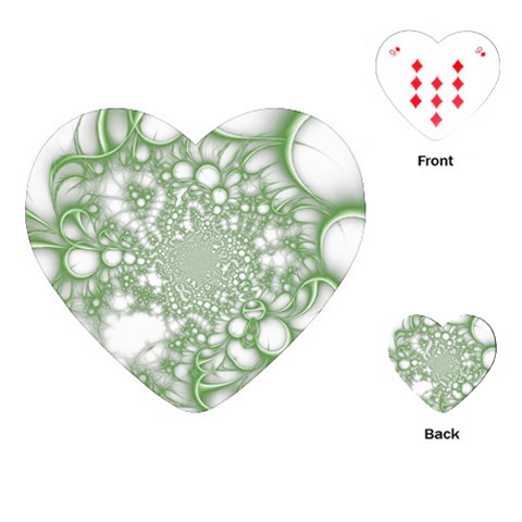 Green Abstract Fractal Background Texture Playing Cards Single Design (Heart) from ArtsNow.com Front