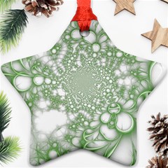 Green Abstract Fractal Background Texture Star Ornament (Two Sides) from ArtsNow.com Back
