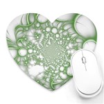 Green Abstract Fractal Background Texture Heart Mousepad