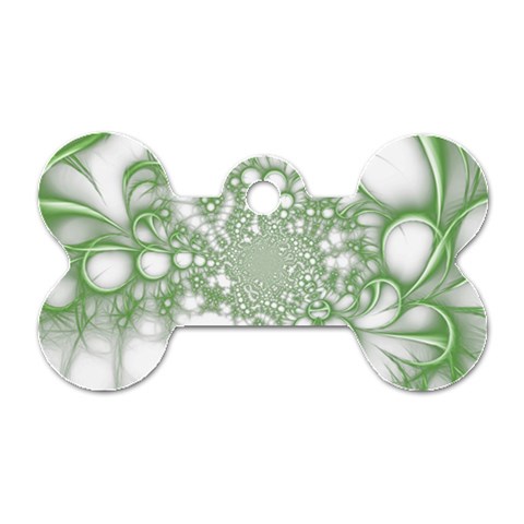 Green Abstract Fractal Background Texture Dog Tag Bone (Two Sides) from ArtsNow.com Front