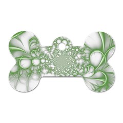 Green Abstract Fractal Background Texture Dog Tag Bone (Two Sides) from ArtsNow.com Back