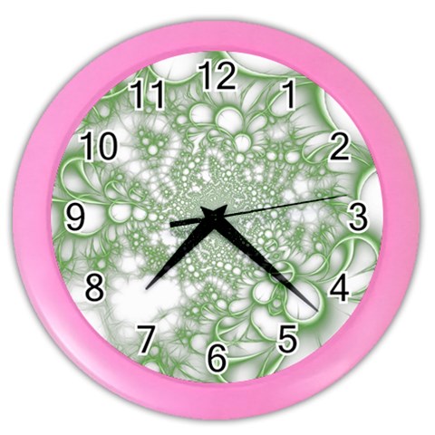 Green Abstract Fractal Background Texture Color Wall Clock from ArtsNow.com Front