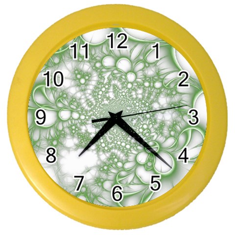Green Abstract Fractal Background Texture Color Wall Clock from ArtsNow.com Front
