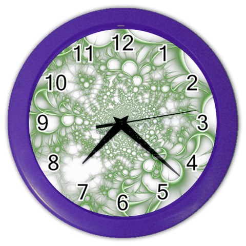 Green Abstract Fractal Background Texture Color Wall Clock from ArtsNow.com Front