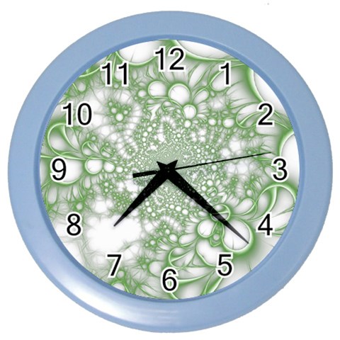 Green Abstract Fractal Background Texture Color Wall Clock from ArtsNow.com Front