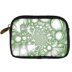 Green Abstract Fractal Background Texture Digital Camera Leather Case from ArtsNow.com Front