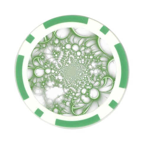 Green Abstract Fractal Background Texture Poker Chip Card Guard (10 pack) from ArtsNow.com Front