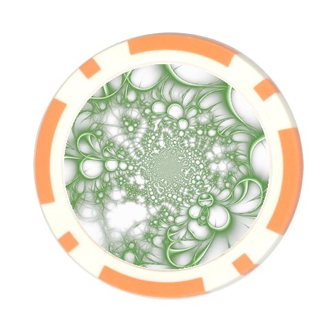 Green Abstract Fractal Background Texture Poker Chip Card Guard (10 pack) from ArtsNow.com Front