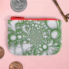 Green Abstract Fractal Background Texture Mini Coin Purse from ArtsNow.com Front