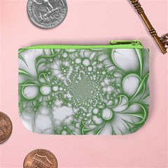 Green Abstract Fractal Background Texture Mini Coin Purse from ArtsNow.com Back