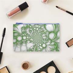 Green Abstract Fractal Background Texture Cosmetic Bag (Small) from ArtsNow.com Front