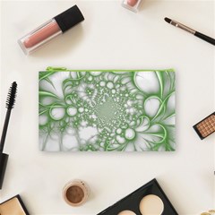Green Abstract Fractal Background Texture Cosmetic Bag (Small) from ArtsNow.com Front