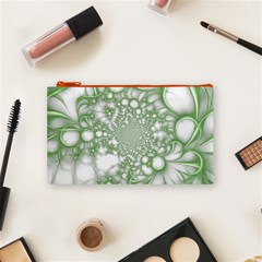 Green Abstract Fractal Background Texture Cosmetic Bag (Small) from ArtsNow.com Front