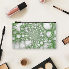 Green Abstract Fractal Background Texture Cosmetic Bag (Small) from ArtsNow.com Front