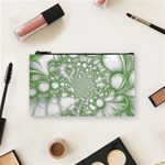 Green Abstract Fractal Background Texture Cosmetic Bag (Small)