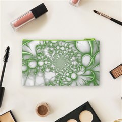 Green Abstract Fractal Background Texture Cosmetic Bag (Small) from ArtsNow.com Back