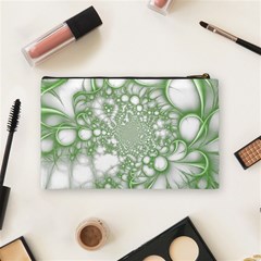 Green Abstract Fractal Background Texture Cosmetic Bag (Medium) from ArtsNow.com Back