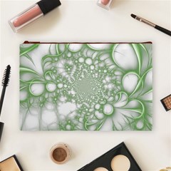Green Abstract Fractal Background Texture Cosmetic Bag (Large) from ArtsNow.com Front
