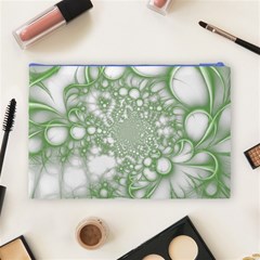 Green Abstract Fractal Background Texture Cosmetic Bag (Large) from ArtsNow.com Back