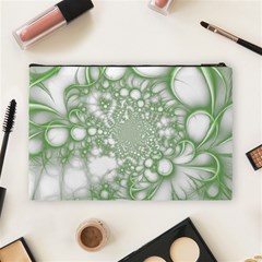 Green Abstract Fractal Background Texture Cosmetic Bag (Large) from ArtsNow.com Back