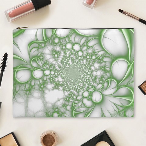 Green Abstract Fractal Background Texture Cosmetic Bag (XL) from ArtsNow.com Front