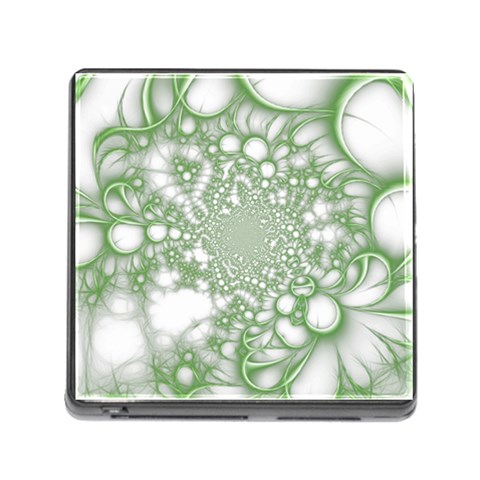 Green Abstract Fractal Background Texture Memory Card Reader (Square 5 Slot) from ArtsNow.com Front