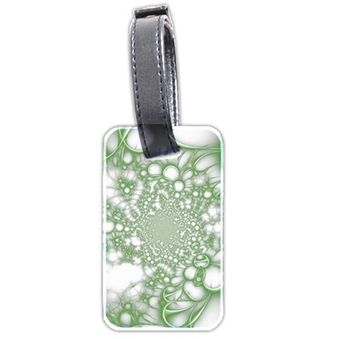 Green Abstract Fractal Background Texture Luggage Tag (two sides) from ArtsNow.com Front