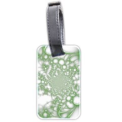Green Abstract Fractal Background Texture Luggage Tag (two sides) from ArtsNow.com Front