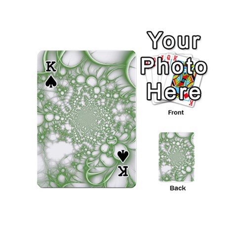 King Green Abstract Fractal Background Texture Playing Cards 54 Designs (Mini) from ArtsNow.com Front - SpadeK
