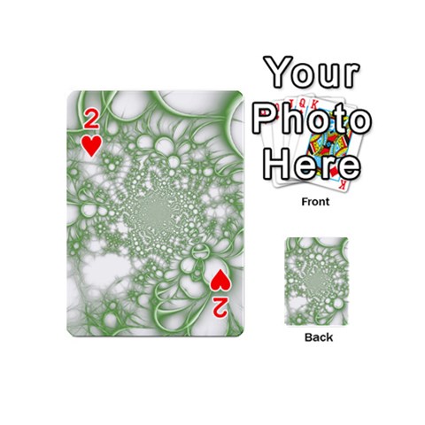 Green Abstract Fractal Background Texture Playing Cards 54 Designs (Mini) from ArtsNow.com Front - Heart2