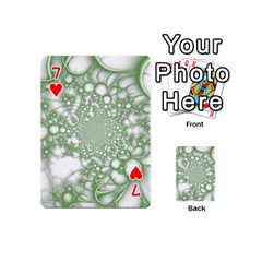Green Abstract Fractal Background Texture Playing Cards 54 Designs (Mini) from ArtsNow.com Front - Heart7
