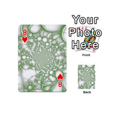 Green Abstract Fractal Background Texture Playing Cards 54 Designs (Mini) from ArtsNow.com Front - Heart8