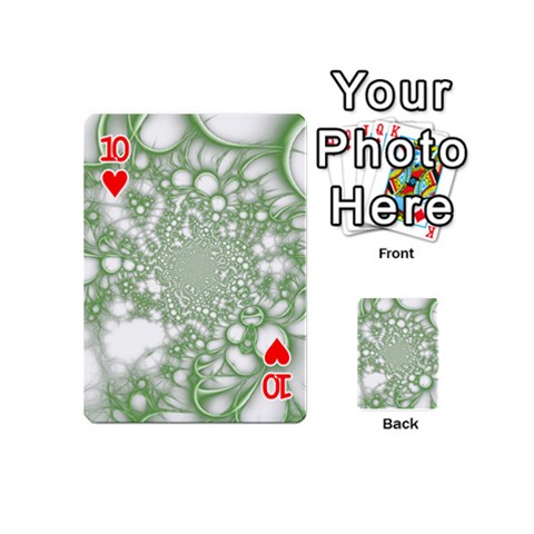 Green Abstract Fractal Background Texture Playing Cards 54 Designs (Mini) from ArtsNow.com Front - Heart10