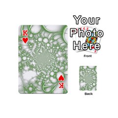 King Green Abstract Fractal Background Texture Playing Cards 54 Designs (Mini) from ArtsNow.com Front - HeartK