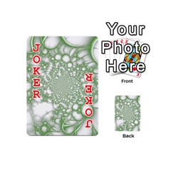Green Abstract Fractal Background Texture Playing Cards 54 Designs (Mini) from ArtsNow.com Front - Joker2