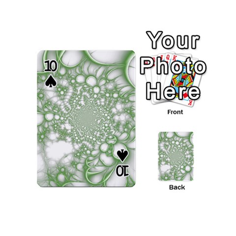 Green Abstract Fractal Background Texture Playing Cards 54 Designs (Mini) from ArtsNow.com Front - Spade10