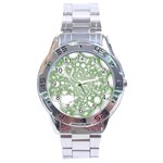 Green Abstract Fractal Background Texture Stainless Steel Analogue Watch