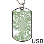 Green Abstract Fractal Background Texture Dog Tag USB Flash (One Side)