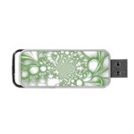 Green Abstract Fractal Background Texture Portable USB Flash (One Side)