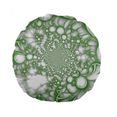 Green Abstract Fractal Background Texture Standard 15  Premium Round Cushions from ArtsNow.com Back