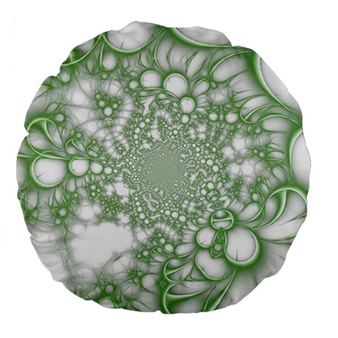 Green Abstract Fractal Background Texture Large 18  Premium Round Cushions from ArtsNow.com Front