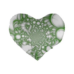 Green Abstract Fractal Background Texture Standard 16  Premium Heart Shape Cushions from ArtsNow.com Front