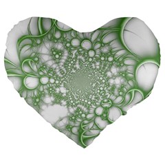 Green Abstract Fractal Background Texture Large 19  Premium Heart Shape Cushions from ArtsNow.com Front